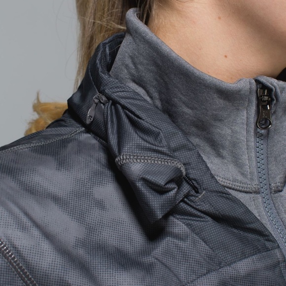 Lululemon Gray Jacket with a hoodie inside of zipper in case it rains on you - Picture 12 of 17